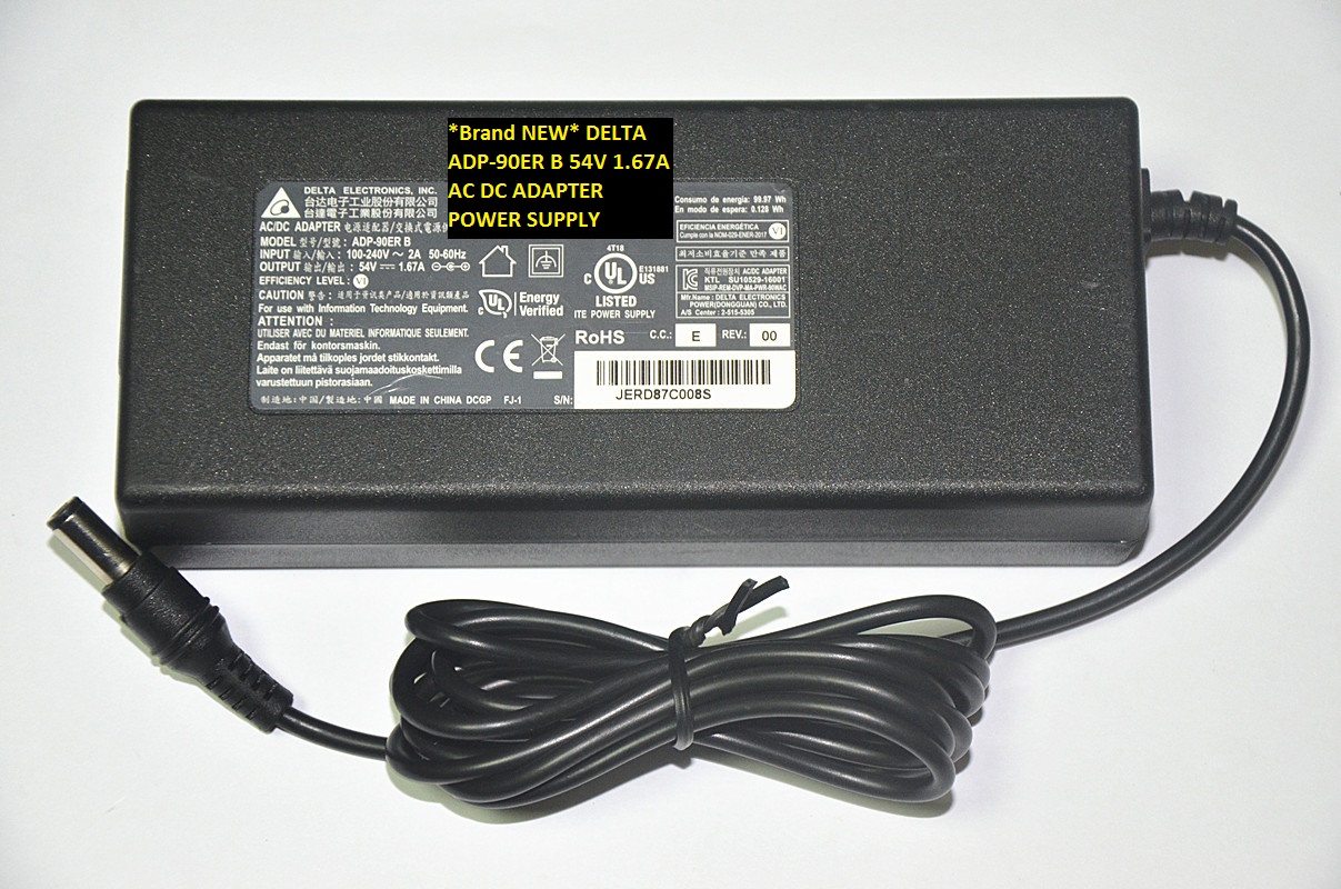 *Brand NEW* DELTA ADP-90ER B 54V 1.67A AC DC ADAPTER POWER SUPPLY
